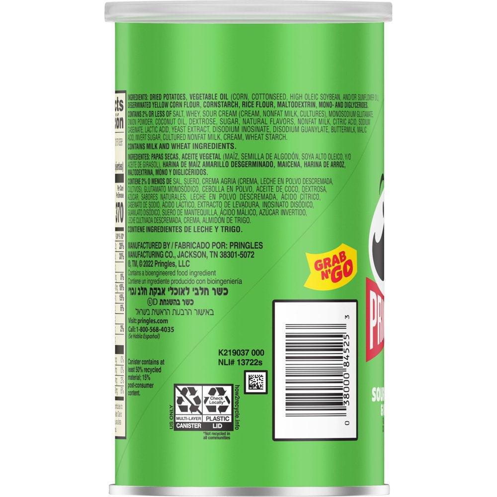 Pringles Sour Cream and Onion Potato Crisps Chips, 2.5 Oz