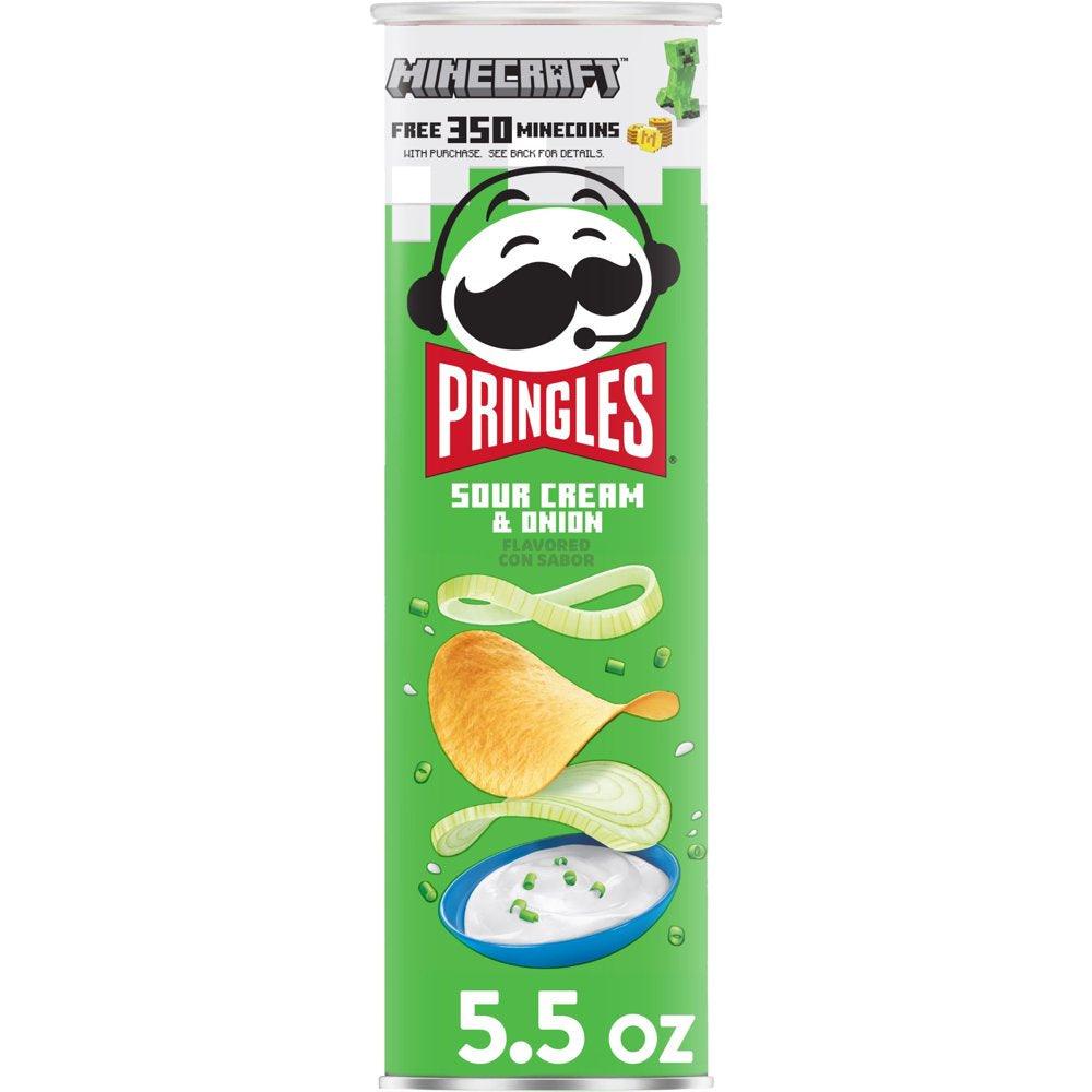 Pringles Sour Cream and Onion Potato Crisps Chips, 5.5 Oz