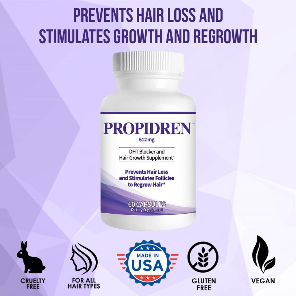 Propidren by Hairgenics - DHT Blocker with Saw Palmetto to Prevent Hair Loss and Stimulate Hair Follicles to Stop Hair Loss and Regrow Hair.