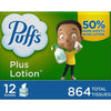 Puffs plus Lotion 2-Ply Facial Tissues, Cube Boxes (72 Tissues/Box, 12 Boxes)