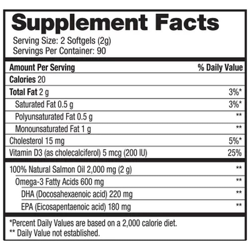 Pure Alaska Omega Wild Alaskan Salmon Oil 1000 Mg. Softgels (180 Ct.)