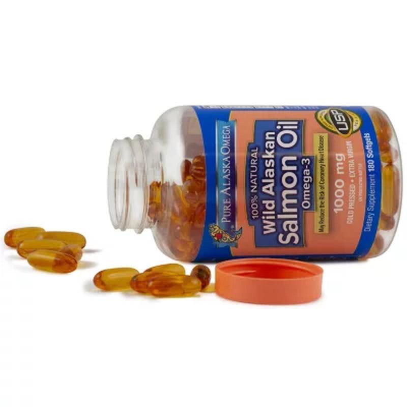 Pure Alaska Omega Wild Alaskan Salmon Oil 1000 Mg. Softgels (180 Ct.)