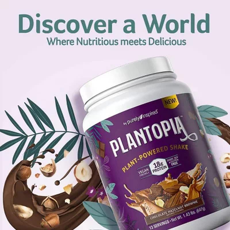 Purely Inspired Plantopia Plant Based Protein Powder Chocolate Hazelnut (1.43 Lbs.)