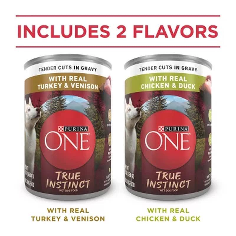 Purina ONE Natural Canned Wet Dog Food, True Instinct Tender Cuts Variety Pack (13 Oz./Can, 24 Cans)