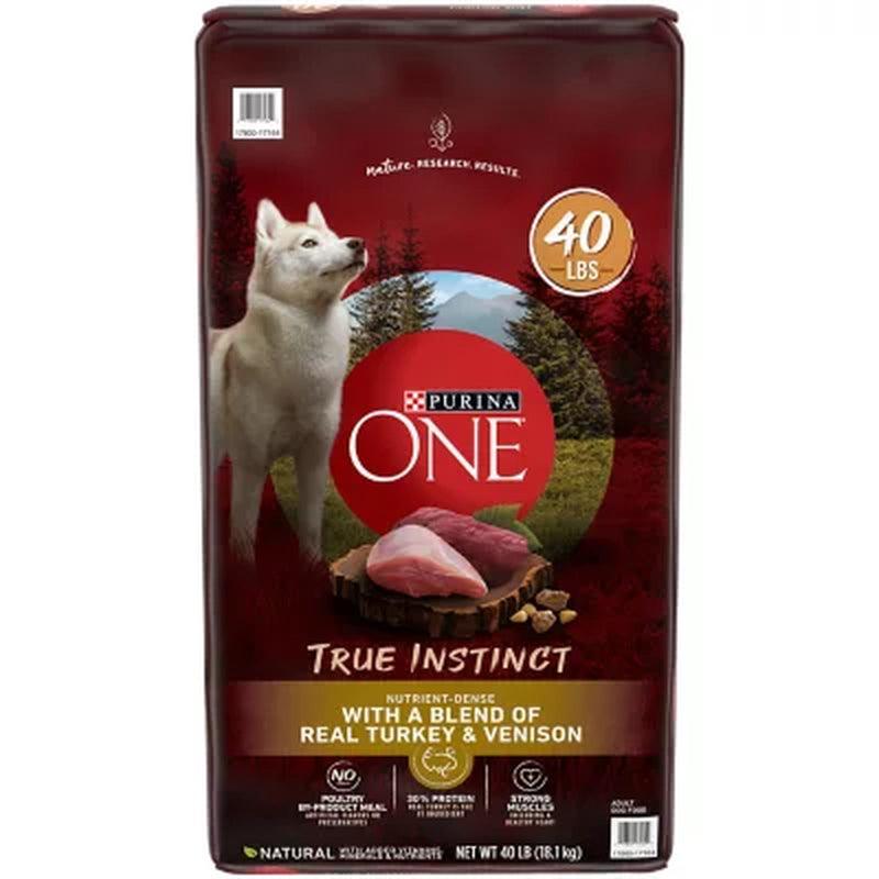 Purina ONE Smartblend True Instinct Adult Dry Dog Food, Real Turkey & Venison (40 Lbs.)