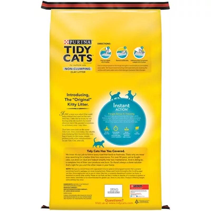 Purina Tidy Cats Non-Clumping Clay Cat Litter, Instant Action for Multiple Cats (40 Lbs.)