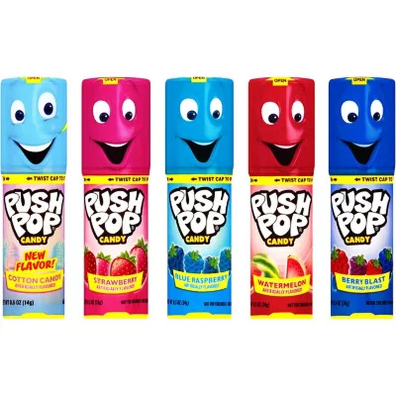 Push Pop Candy Assortment, Blue Raspberry, Watermelon, Strawberry, Cotton Candy and Mystery Flavors (24 Pk.)