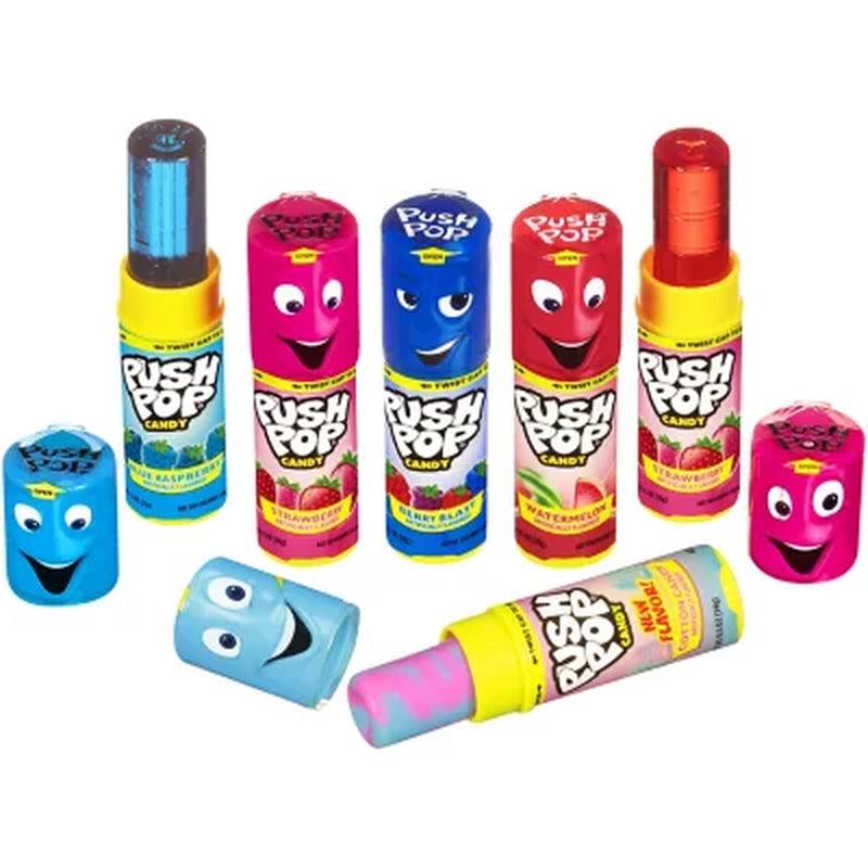 Push Pop Candy Assortment, Blue Raspberry, Watermelon, Strawberry, Cotton Candy and Mystery Flavors (24 Pk.)