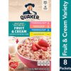 Quaker, Fruit & Cream Oatmeal, Variety Pack, 1.05 Oz, 8 Packets