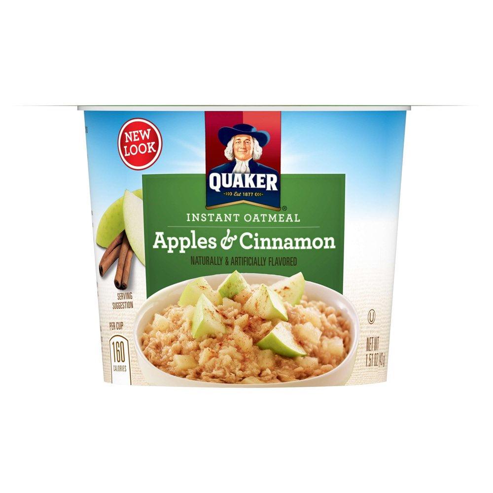 Quaker Instant Oatmeal, Apple Cinnamon, Express Cups