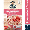 Quaker Instant Oatmeal Fruit & Cream, Strawberries & Cream Flavor, 8.4 Oz, 8 Count