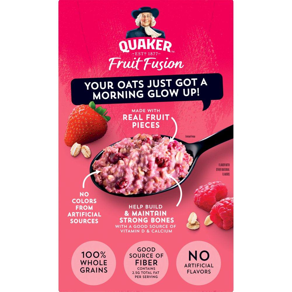 Quaker Instant Oatmeal, Fruit Fusion Raspberry Strawberry, 8.4 Oz, 6 Packets