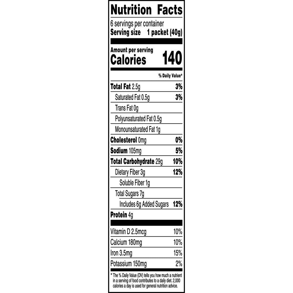 Quaker Instant Oatmeal, Fruit Fusion Raspberry Strawberry, 8.4 Oz, 6 Packets