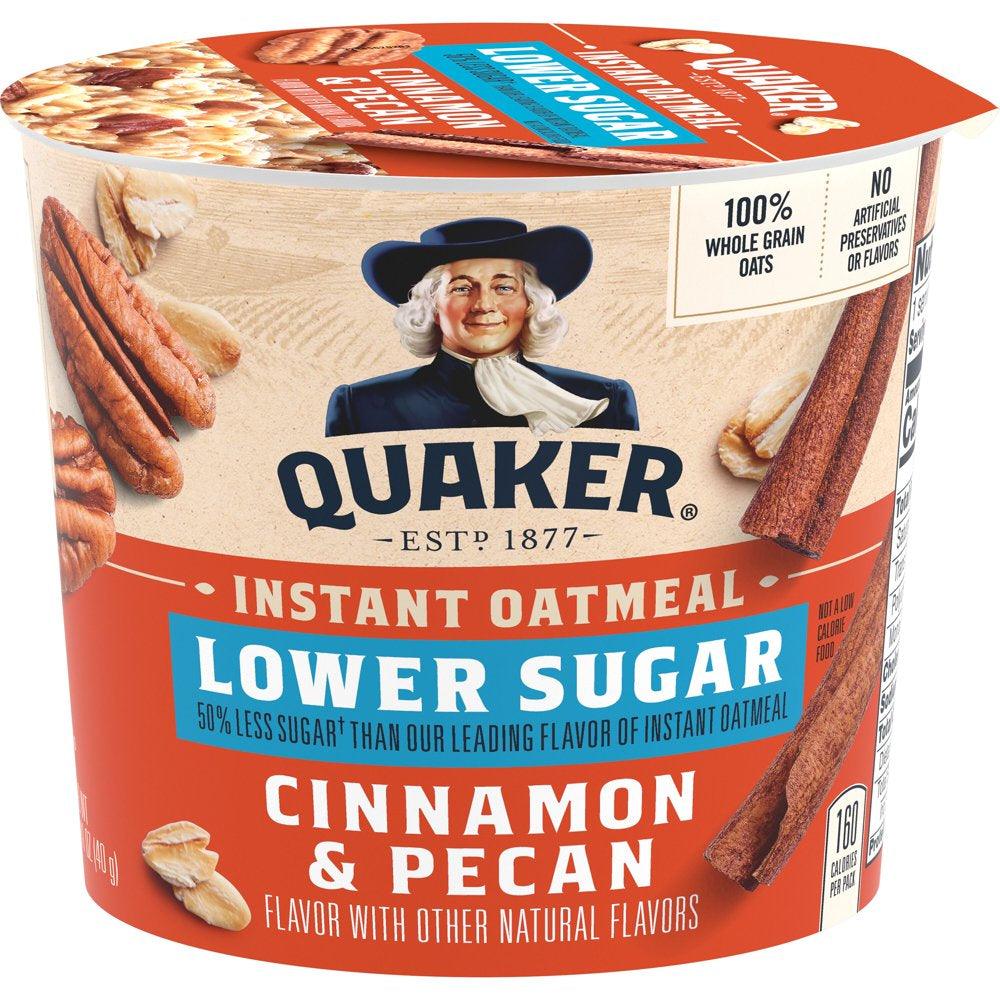 Quaker, Instant Oatmeal, Low Sugar, Cinnamon & Pecan, 1.41 Oz