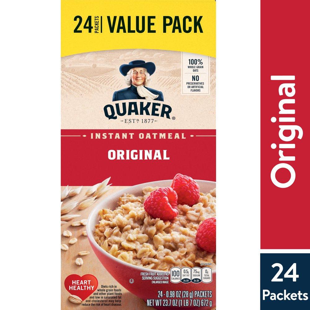 Quaker, Instant Oatmeal, Value Pack, Original, 0.98 Oz, 24 Packets