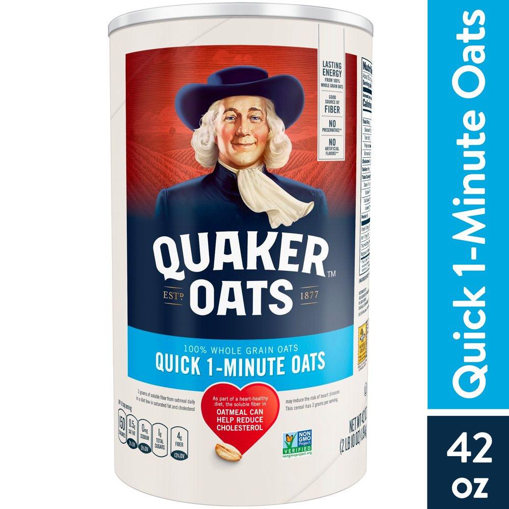 Quaker, Quick 1 Minute Oats, Oatmeal, 42 Oz