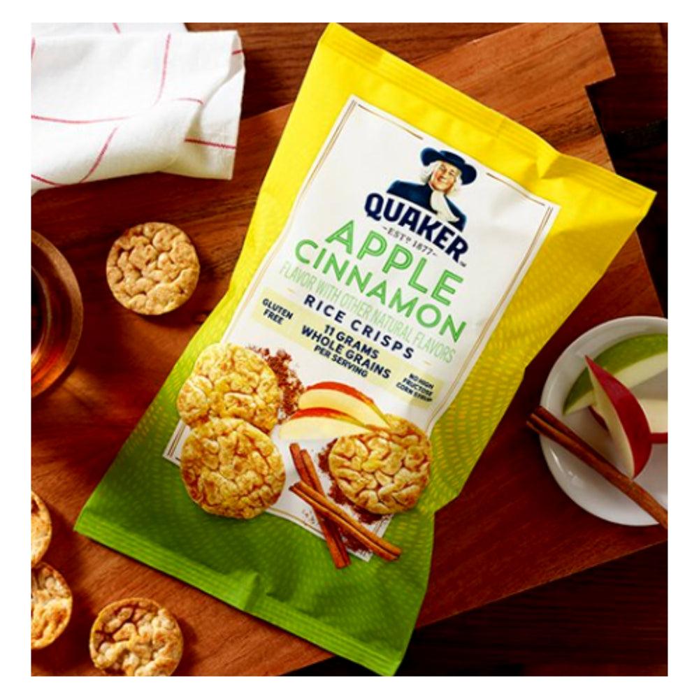 Quaker Rice Crisps Variety Pack Caramel Cheddar Buttermilk Ranch Apple Cinnamon Flavor Chips Popped Never Fried Low Cholesterol Gluten Free Great Kid Snack, 36 Counts - 1 Box