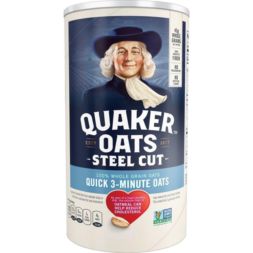 Quaker, Steel Cut Quick 3-Minute Oats, Oatmeal, 25 Oz