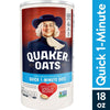 Quaker Whole Grain Oats, Quick 1-Minute Oats, 18 Oz