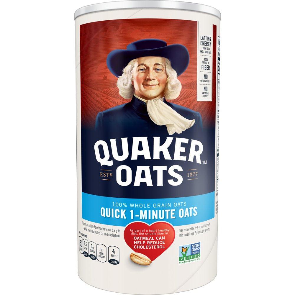 Quaker Whole Grain Oats, Quick 1-Minute Oats, 18 Oz