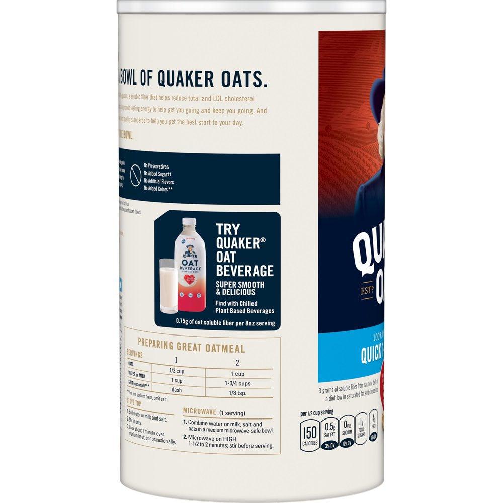 Quaker Whole Grain Oats, Quick 1-Minute Oats, 18 Oz