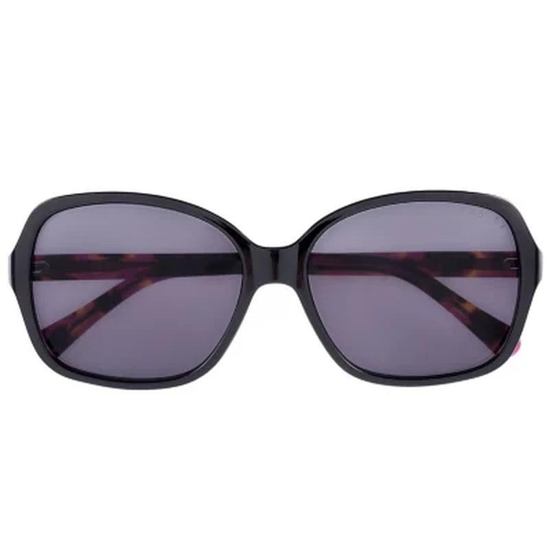 Radley London Modified Rectangle Sunglasses, Black & Purple, Maylene 104P