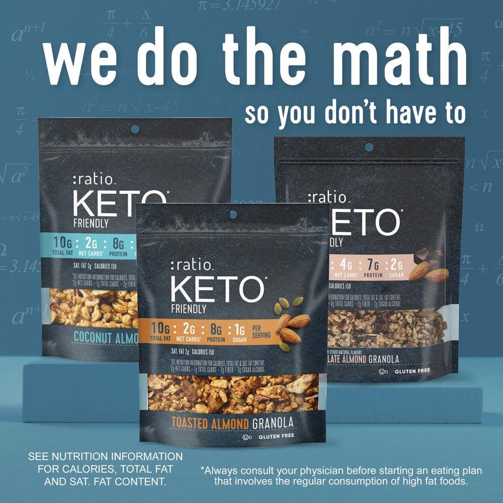 :Ratio Keto Friendly Toasted Almond Granola Cereal, 8 OZ Cereal Bag