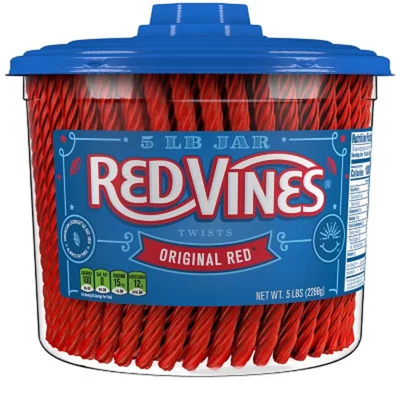 RED VINES Twists Original Red Licorice Bulk Candy Jar (5 Lbs.)