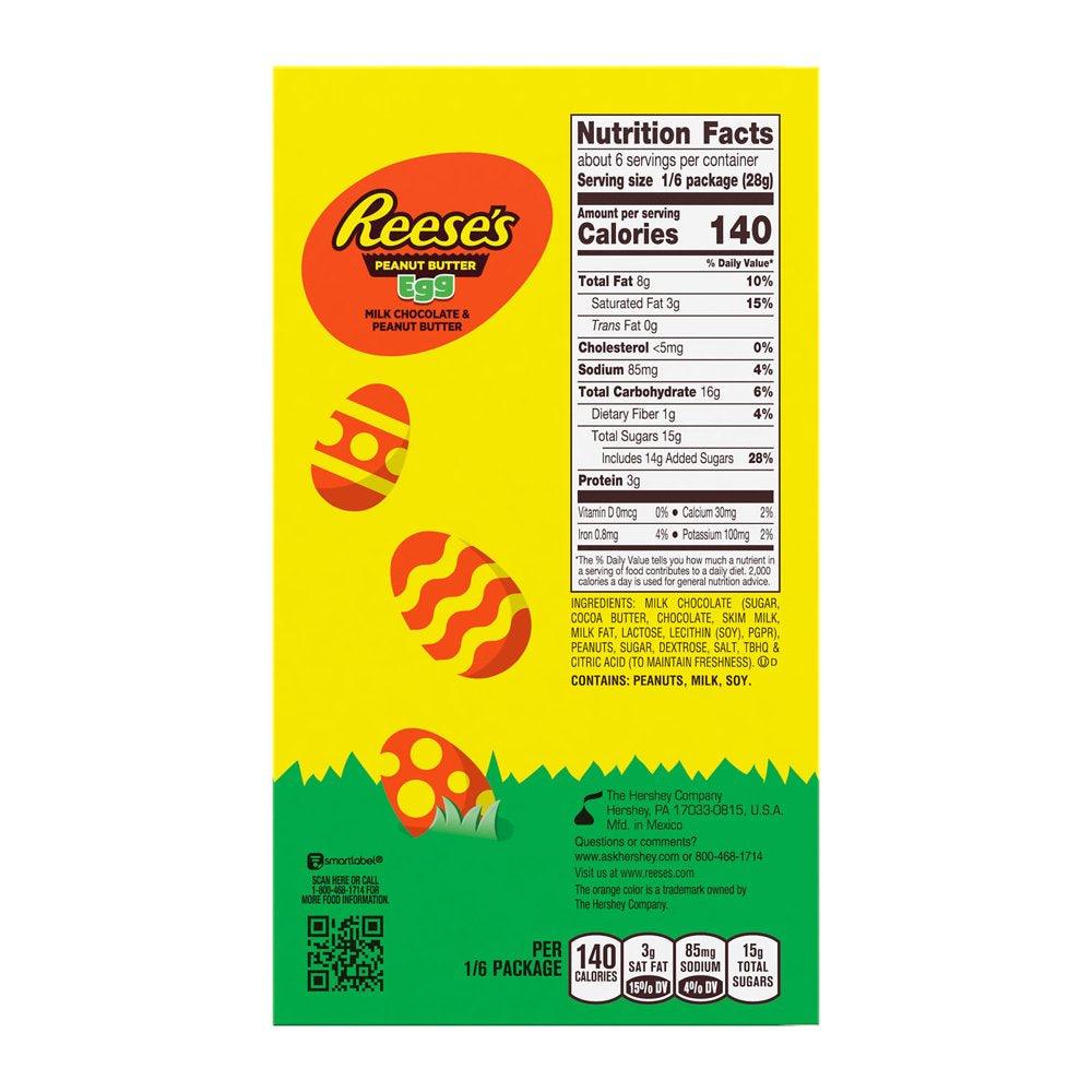 REESE'S, Milk Chocolate Peanut Butter Egg, Easter Candy, 6 Oz, Gift Box