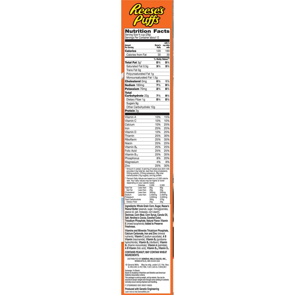 Reese'S Peanut Butter Puffs Breakfast Cereal, 13 Oz Box