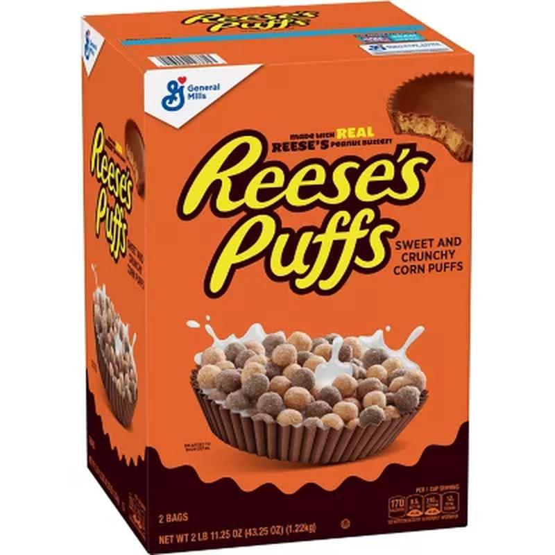 Reese'S Puffs Cereal, Peanut Butter Chocolate (43.25 Oz., 2 Pk.)