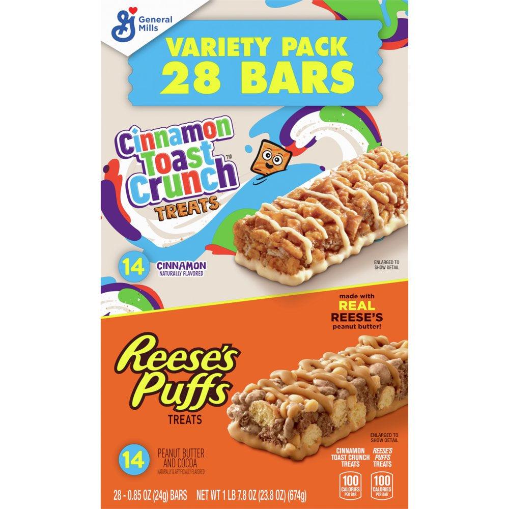 Reese'S Puffs Cinnamon Toast Crunch Cereal Treat Bars Variety Pack, 28 Ct