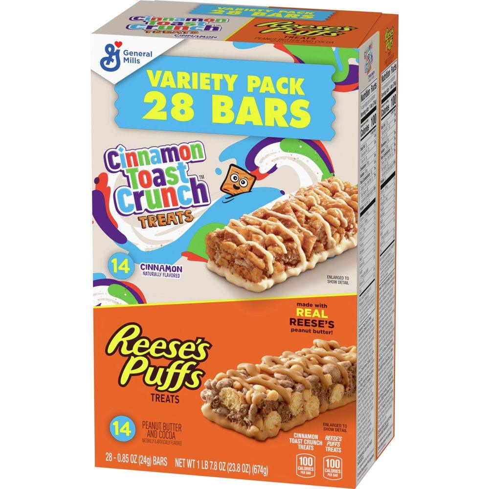 Reese'S Puffs Cinnamon Toast Crunch Cereal Treat Bars Variety Pack, 28 Ct