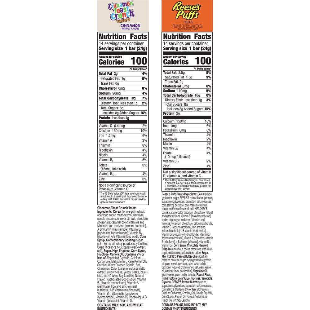 Reese'S Puffs Cinnamon Toast Crunch Cereal Treat Bars Variety Pack, 28 Ct