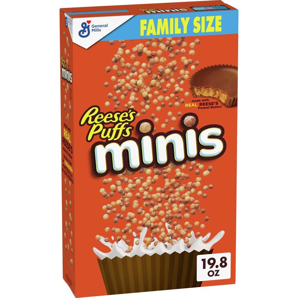 Reese'S Puffs Minis Breakfast Cereal, Chocolate Peanut Butter Cereal, Family Size, 19.8 OZ