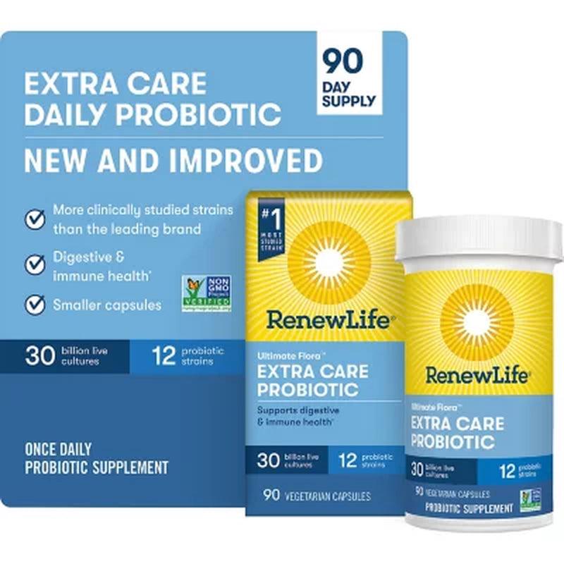 Renew Life Ultimate Flora Probiotic Extra Care, 30 Billion (90 Vegetable Capsules)