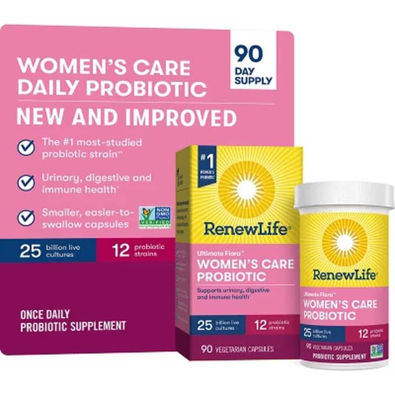 Renew Life Ultimate Flora Probiotic Women'S Daily Care, 25 Billion (90 Vegetable Capsules)