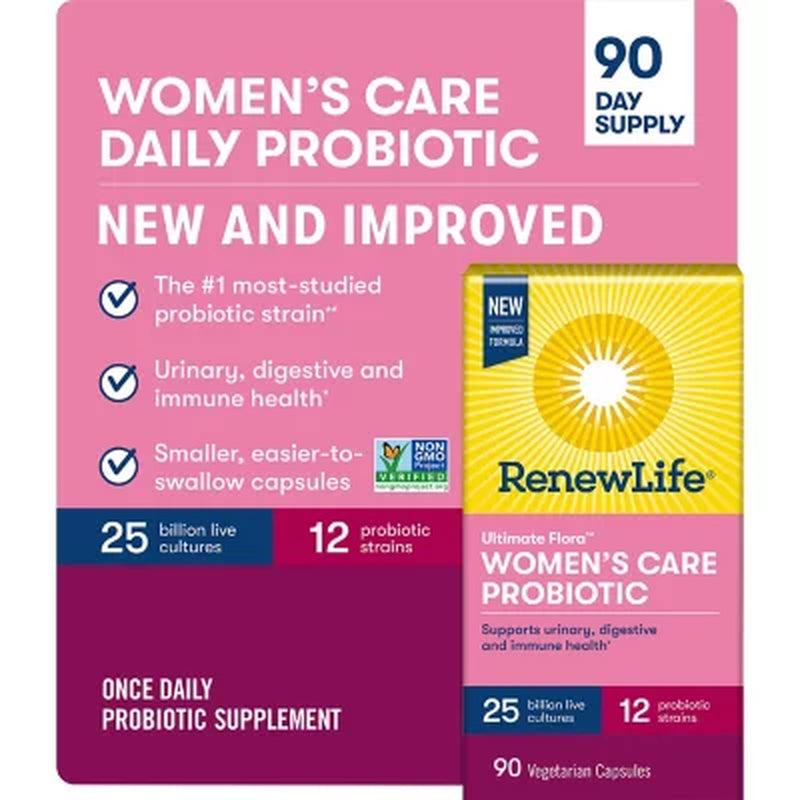 Renew Life Ultimate Flora Probiotic Women'S Daily Care, 25 Billion (90 Vegetable Capsules)