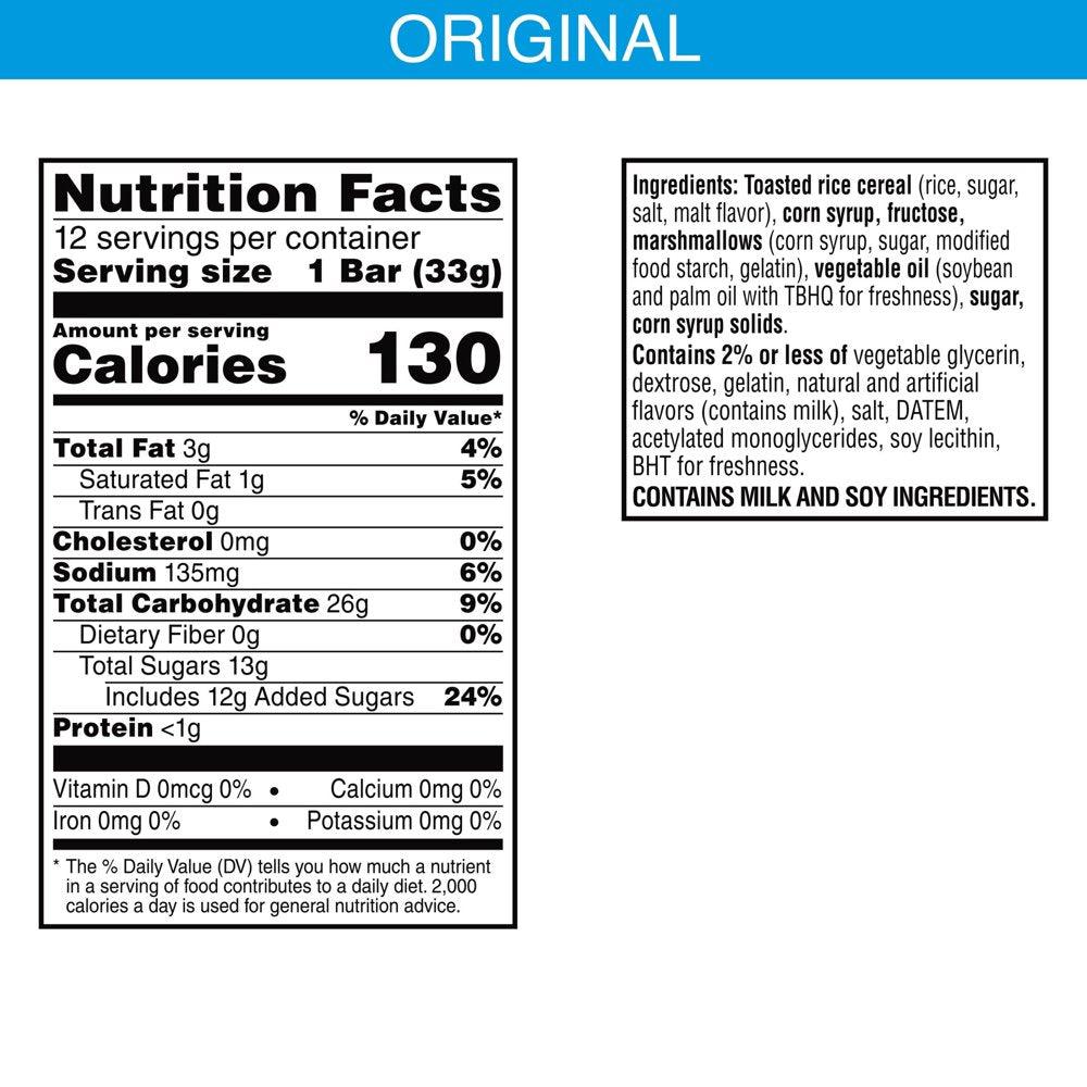 Rice Krispies Treats Homestyle Original Chewy Marshmallow Snack Bars, 13.96 Oz, 12 Count