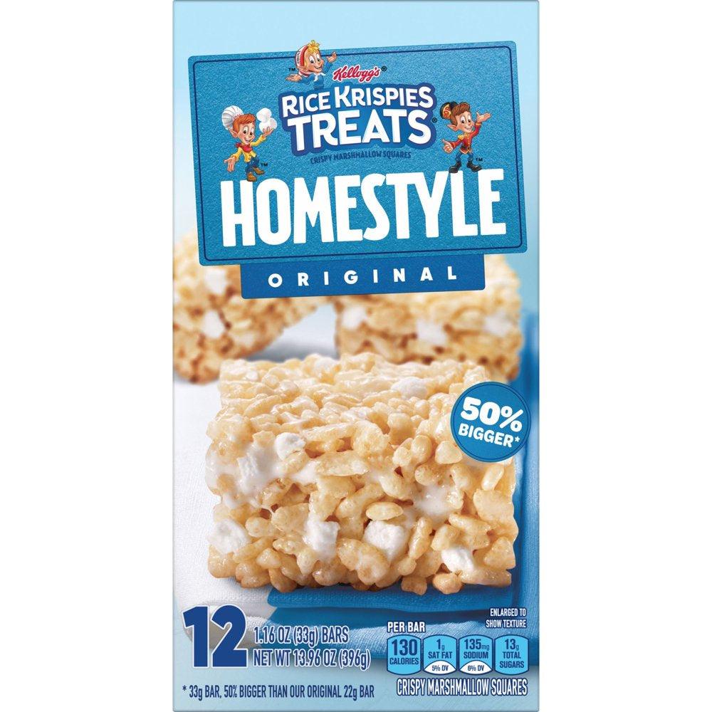 Rice Krispies Treats Homestyle Original Chewy Marshmallow Snack Bars, 13.96 Oz, 12 Count