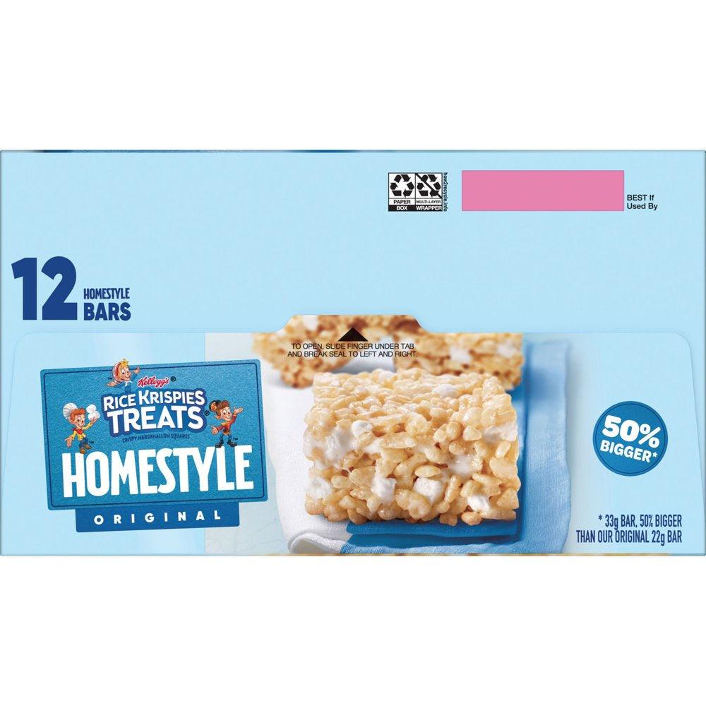 Rice Krispies Treats Homestyle Original Chewy Marshmallow Snack Bars, 13.96 Oz, 12 Count