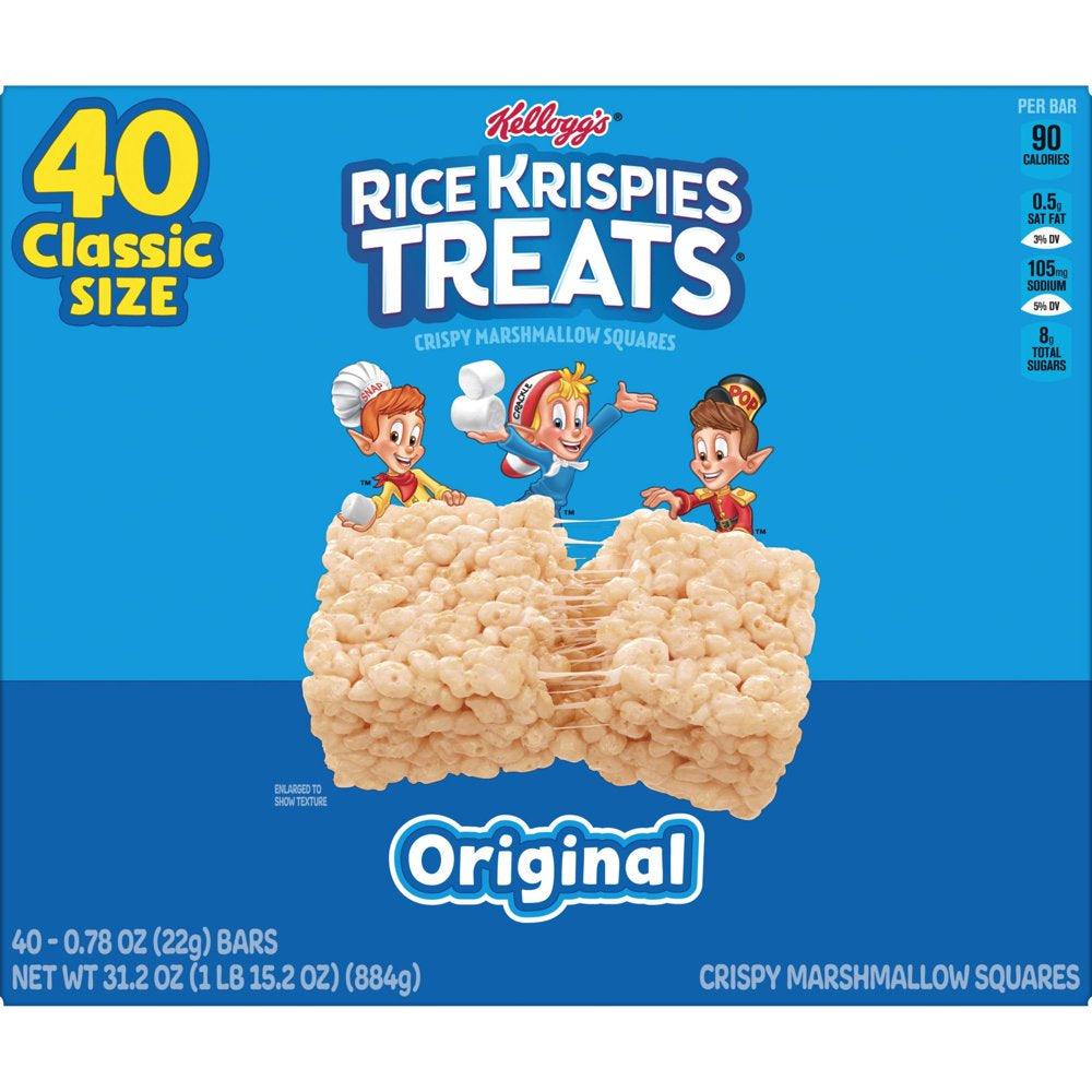 Rice Krispies Treats Original Chewy Crispy Marshmallow Squares, 31.2 Oz, 40 Count