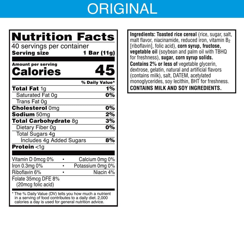 Rice Krispies Treats Original Chewy Mini Marshmallow Snack Bars, 15.5 Oz, 40 Count