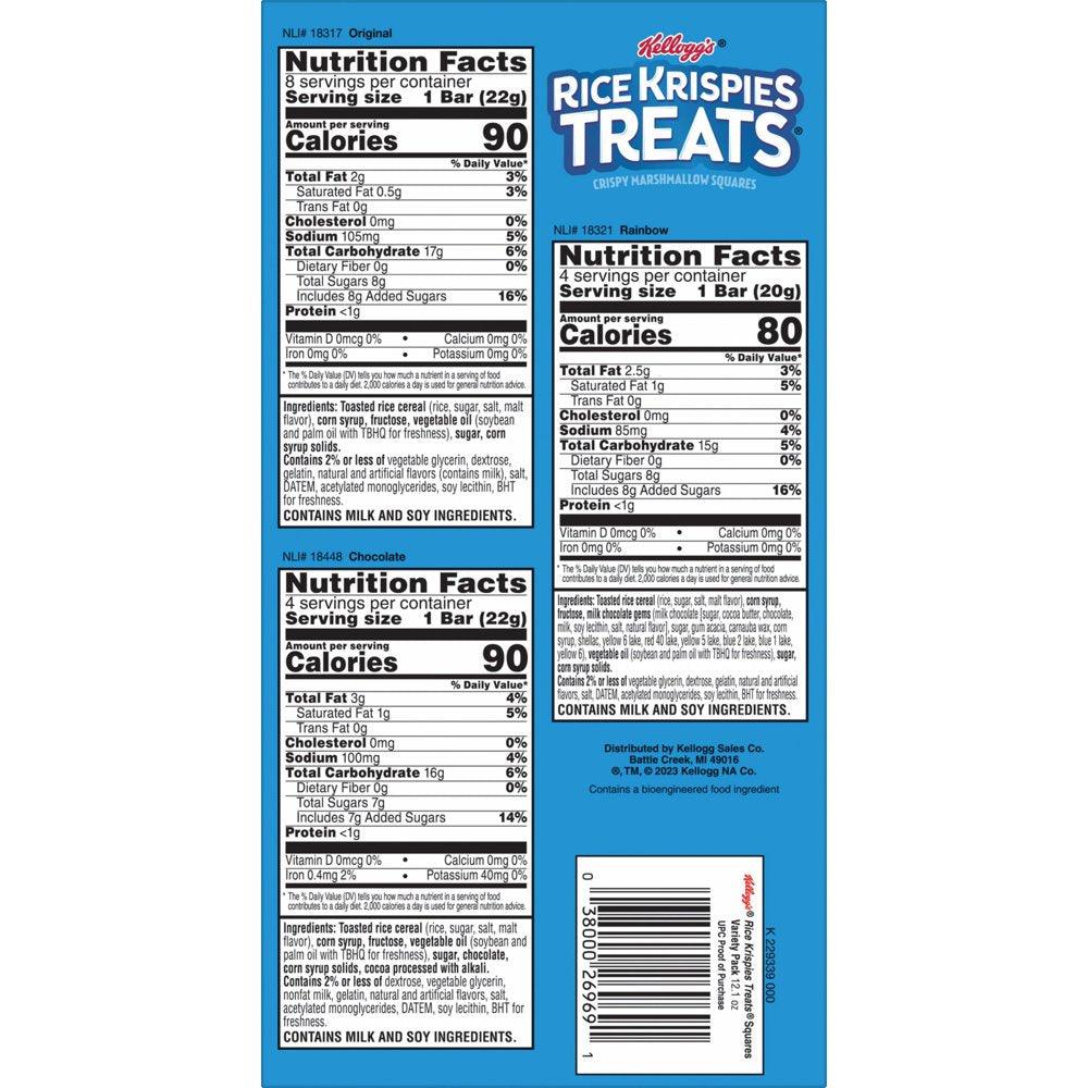 Rice Krispies Treats Variety Pack Chewy Marshmallow Snack Bars, 12.1 Oz, 16 Count