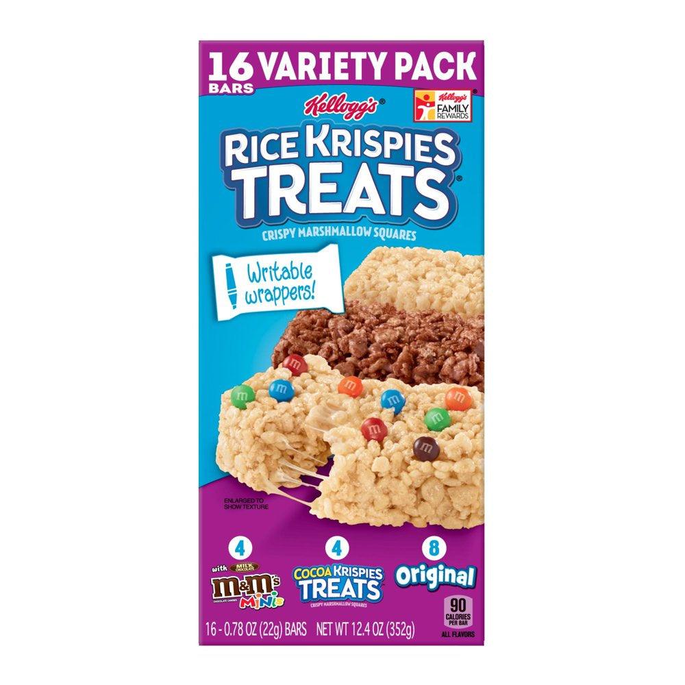 Rice Krispies Treats Variety Pack Chewy Marshmallow Snack Bars, 12.4 Oz, 16 Count