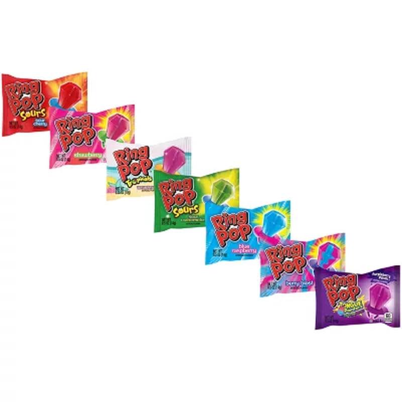 Ring Pop Assorted Flavors Lollipops Candy Tub Bulk Variety Pack (0.5 Oz., 44 Ct.)