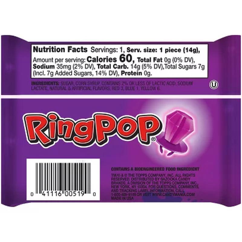 Ring Pop Assorted Flavors Lollipops Candy Tub Bulk Variety Pack (0.5 Oz., 44 Ct.)