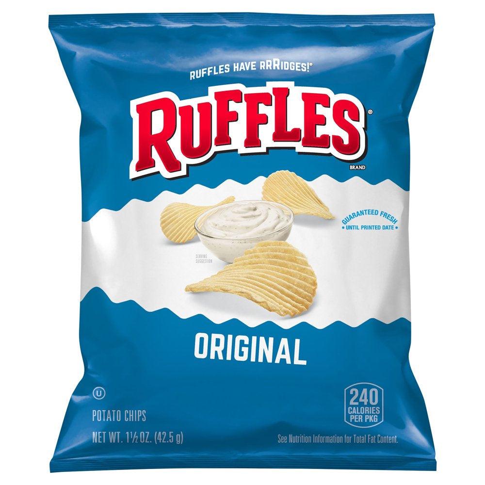 Ruffles Original Potato Chips, 1.5 Oz Bag, 64/Carton