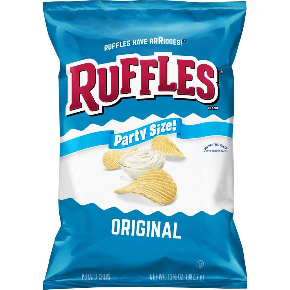 Ruffles Original Potato Chips, Party Size, 13.5 Oz Bag