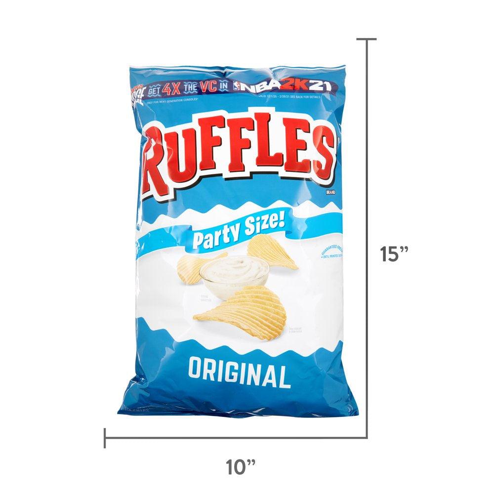 Ruffles Original Potato Chips, Party Size, 13.5 Oz Bag